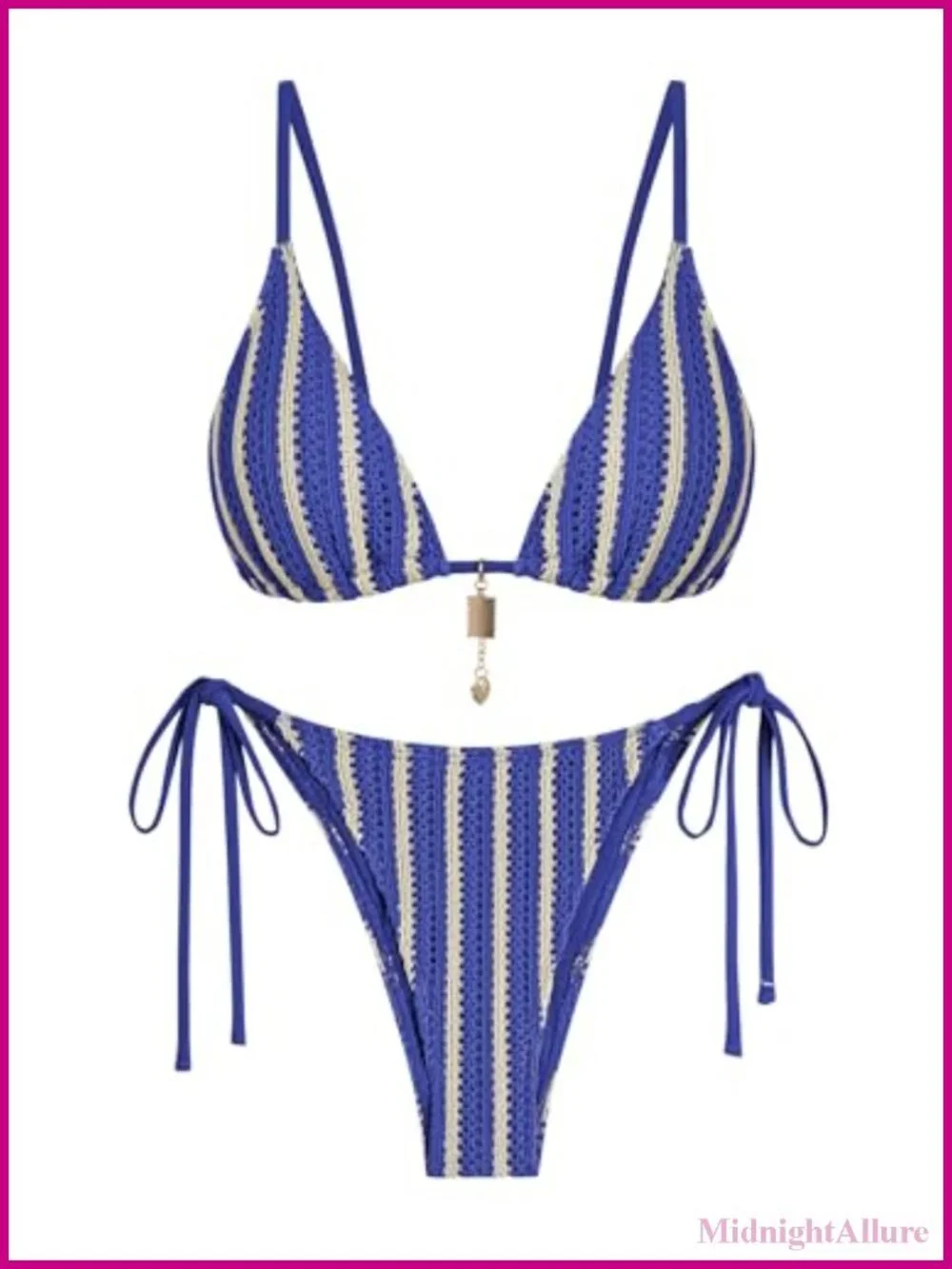 Crochet Bikini Set Women Boho String Thong Swimsuit Two Piece